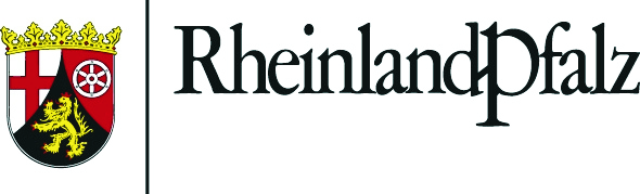 Rheinland-Pfalz Wappen udn Schriftzug